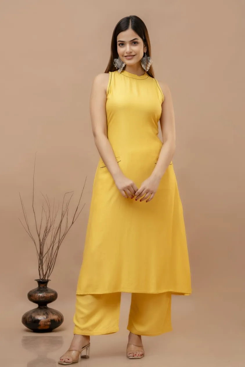 Cotton Dobby Kurti with Palazzo Set