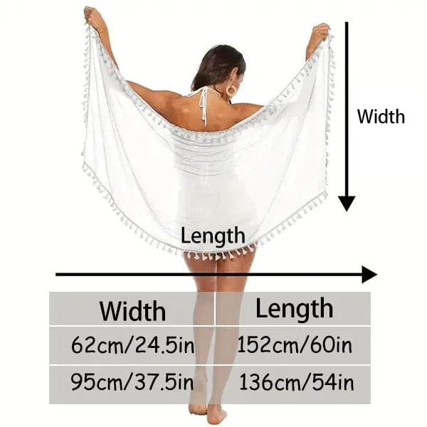 Custom Face Colorful Beach Wraps Chiffon Sarong Bikini Swimsuit Cover Ups Skirt Tassels