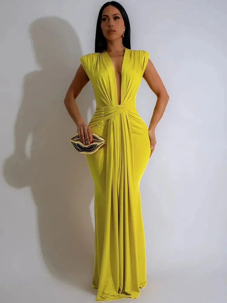 Elegant Ruched Bodycon Dress