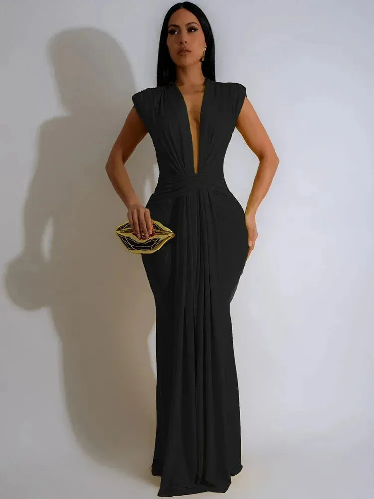Elegant Ruched Bodycon Dress
