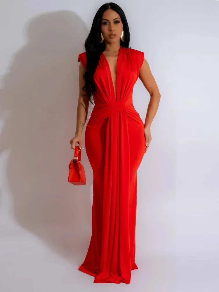 Elegant Ruched Bodycon Dress