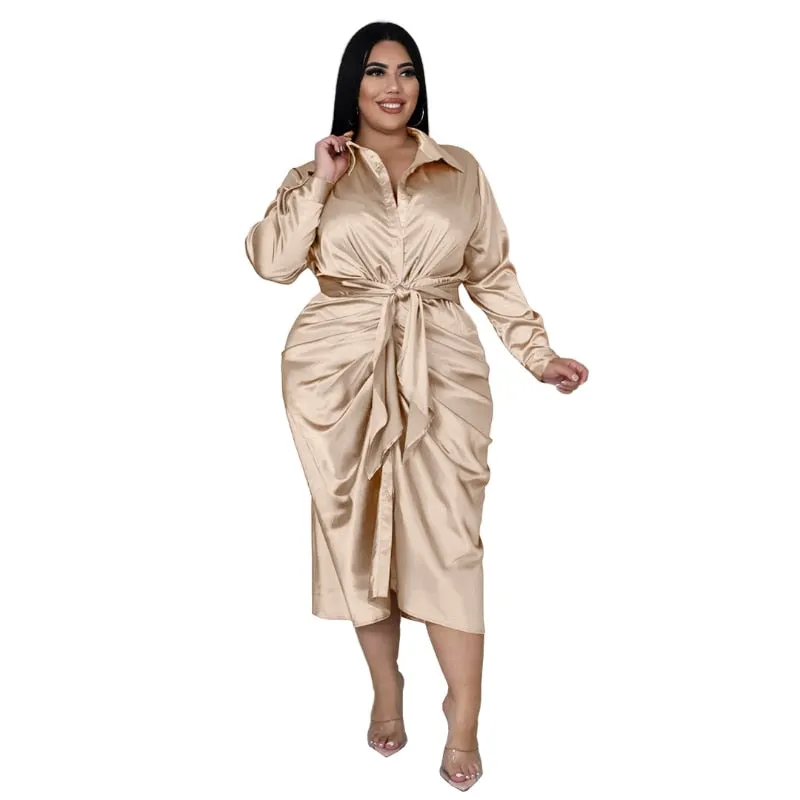 Elegant Satin Midi Dresses