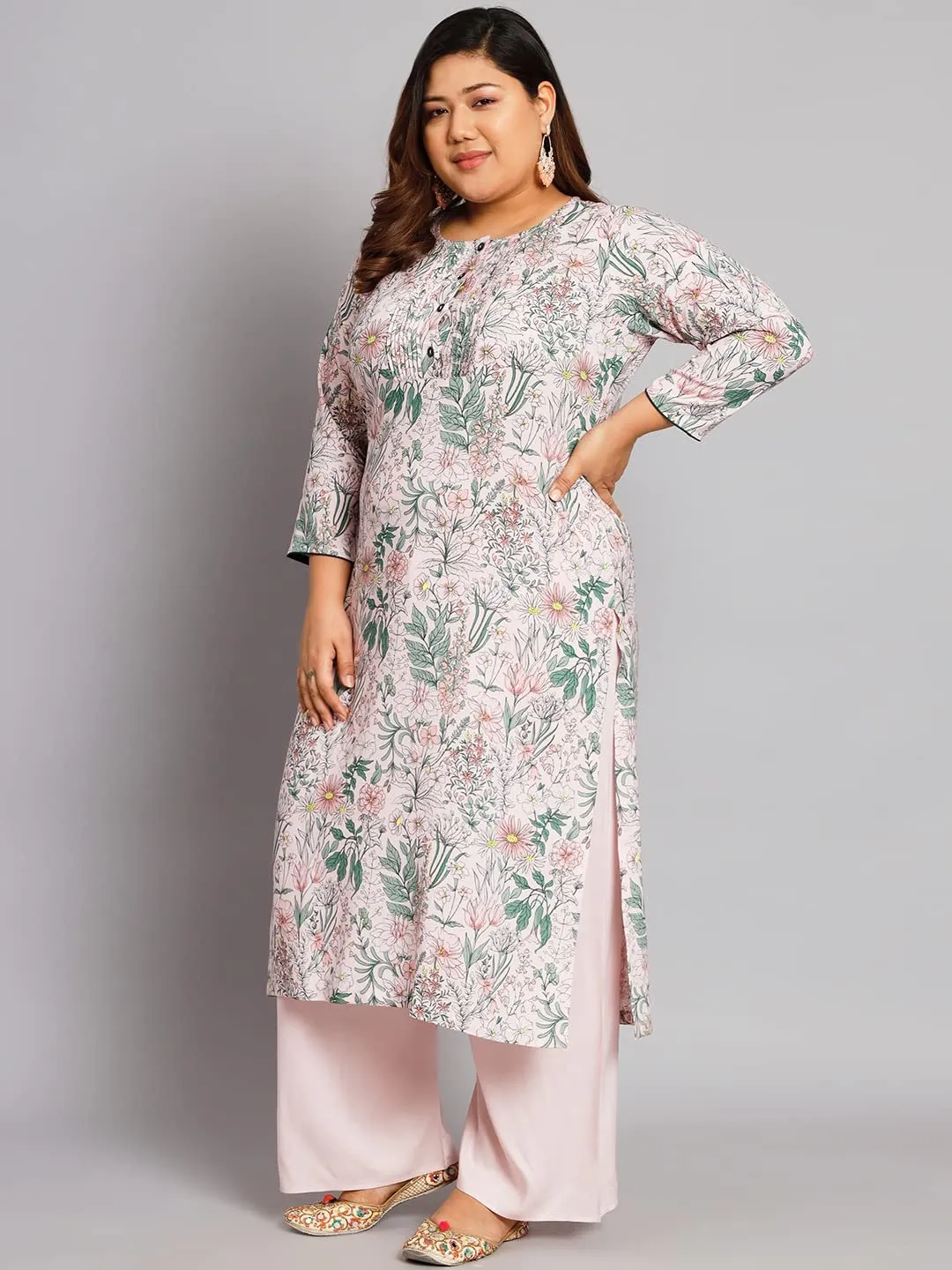 Embrace Elegance and Comfort with Our Plus Size Women's Baby Pink Collection