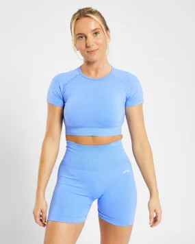 Empower Seamless Crop Top - Spring Blue Marl