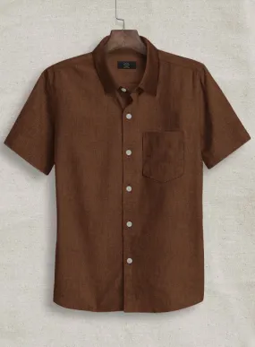 European Oak Brown Linen Shirt
