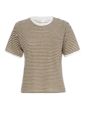 Frame Linen Baby Tee in Toffee Multi