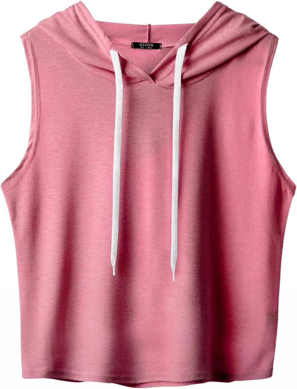 GIVON Womens Actvicewear Sleeveless Hoodie Crop Tank Tops Workout Sweatshirt