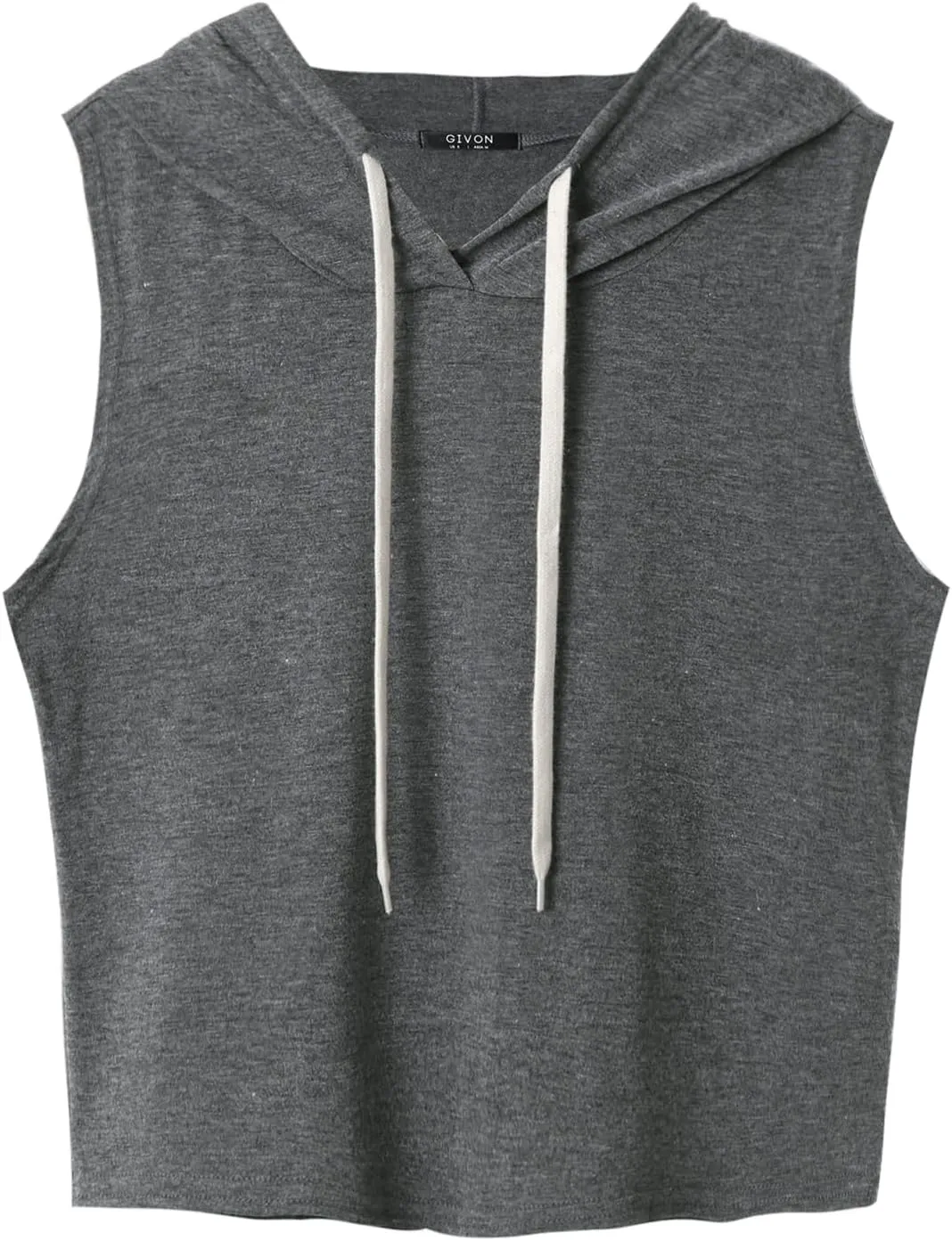 GIVON Womens Actvicewear Sleeveless Hoodie Crop Tank Tops Workout Sweatshirt