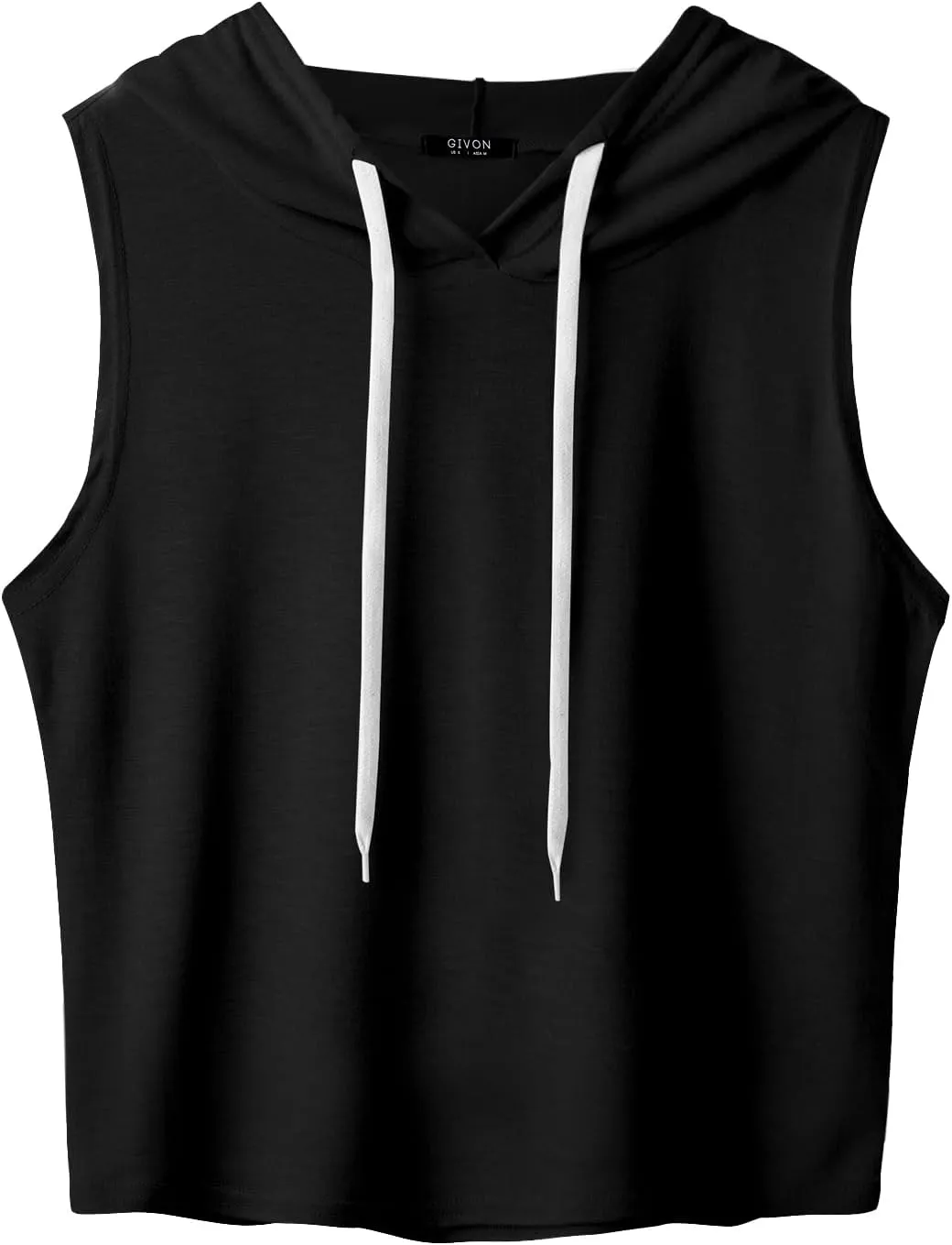 GIVON Womens Actvicewear Sleeveless Hoodie Crop Tank Tops Workout Sweatshirt