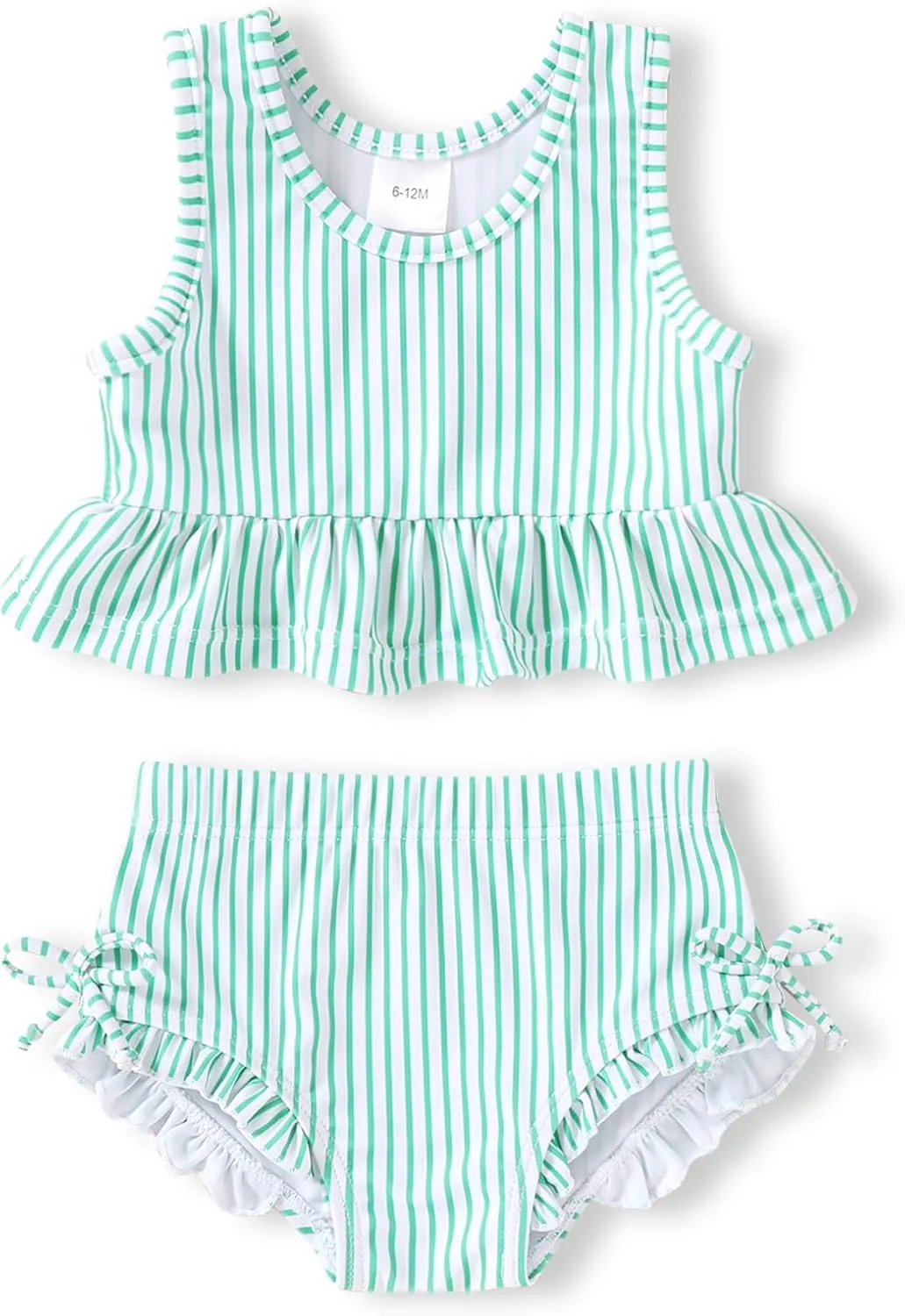 HAPPYMA Baby Swimsuit Toddler Girl Bathing Suit Summer Stripe Bikini Set Beach Two Piece Swim Wear