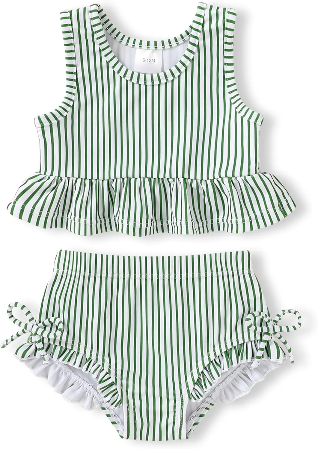 HAPPYMA Baby Swimsuit Toddler Girl Bathing Suit Summer Stripe Bikini Set Beach Two Piece Swim Wear