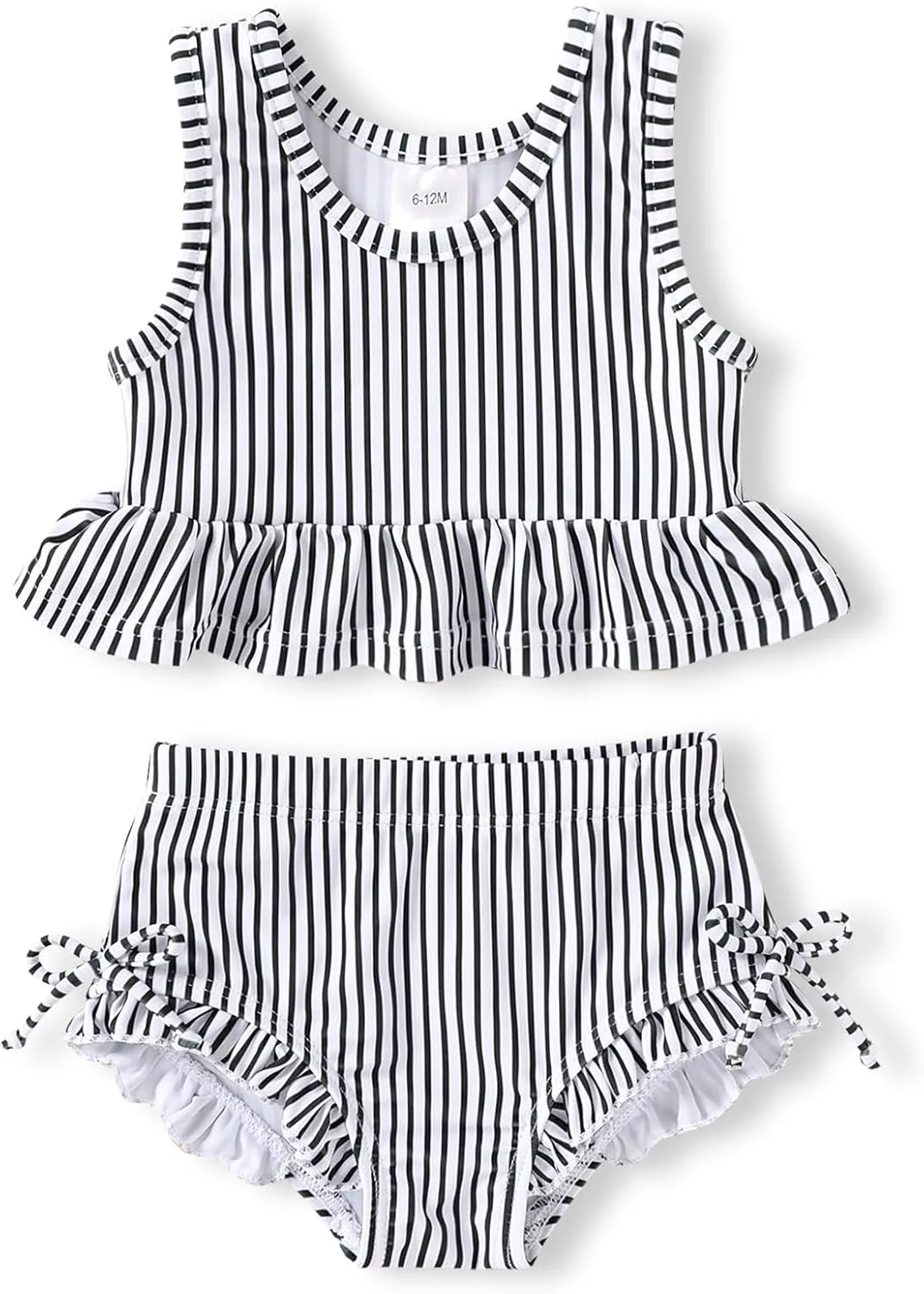 HAPPYMA Baby Swimsuit Toddler Girl Bathing Suit Summer Stripe Bikini Set Beach Two Piece Swim Wear