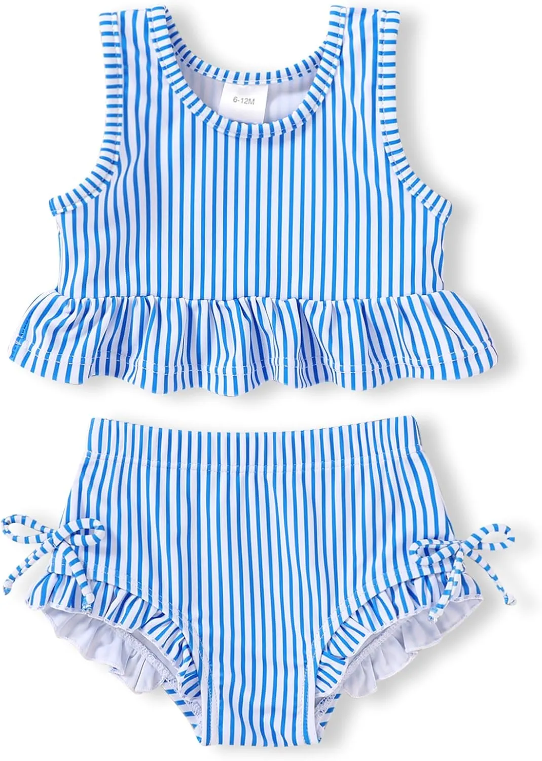 HAPPYMA Baby Swimsuit Toddler Girl Bathing Suit Summer Stripe Bikini Set Beach Two Piece Swim Wear