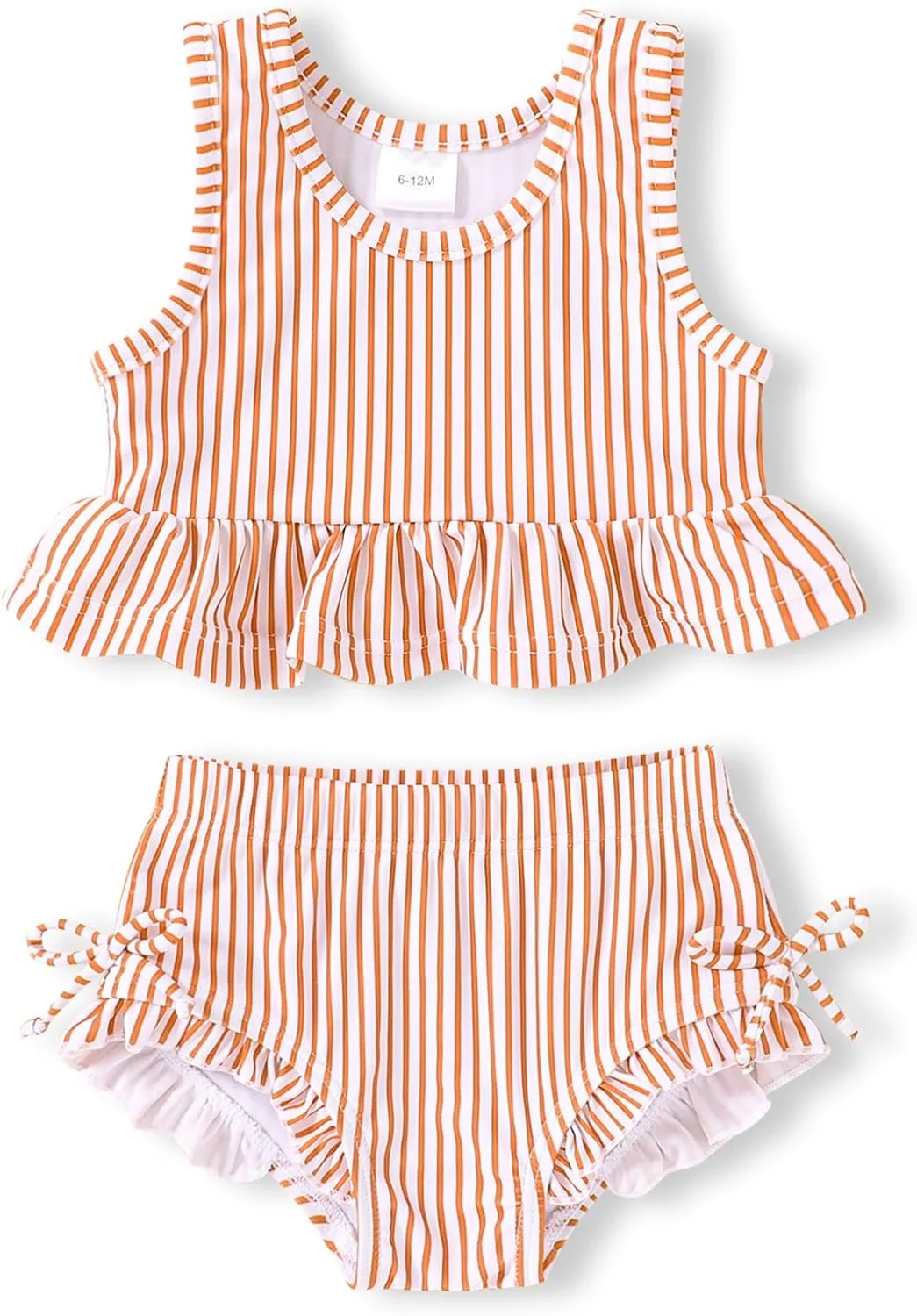HAPPYMA Baby Swimsuit Toddler Girl Bathing Suit Summer Stripe Bikini Set Beach Two Piece Swim Wear