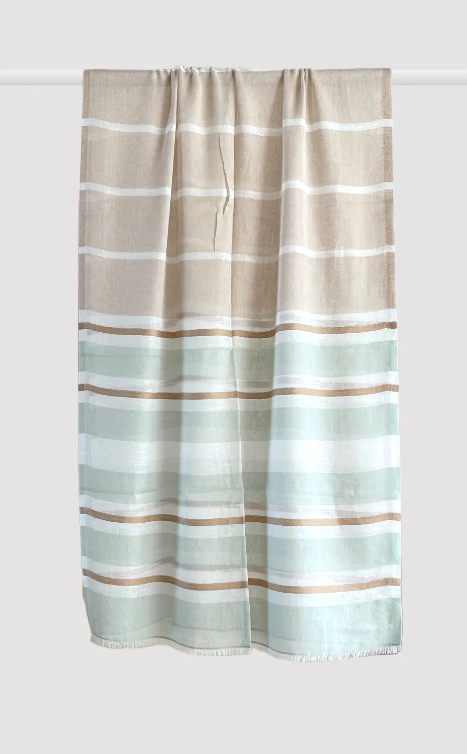 Khaki Cotton Linen Stole
