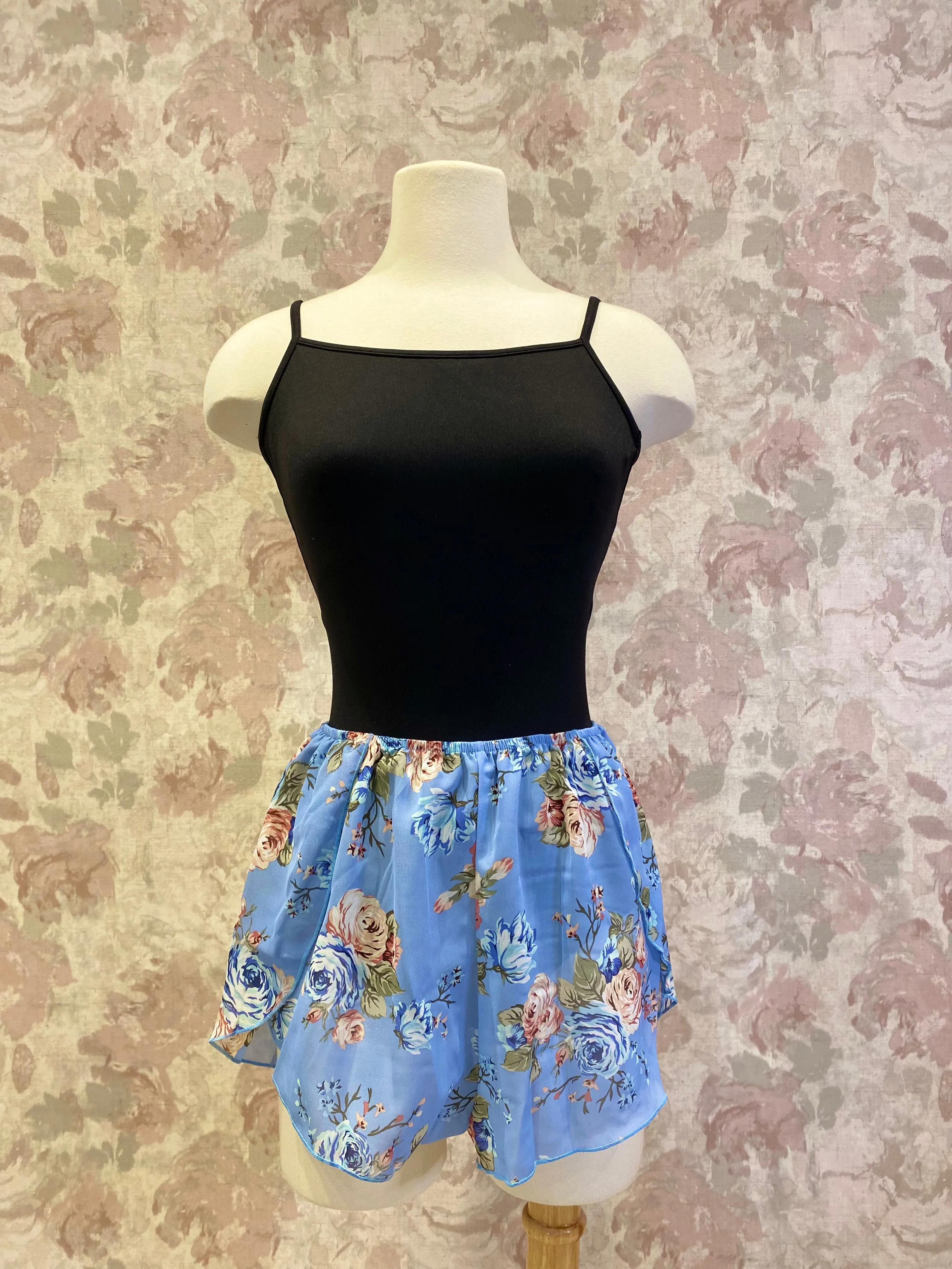 Ladies Light Blue Floral Print Shorts