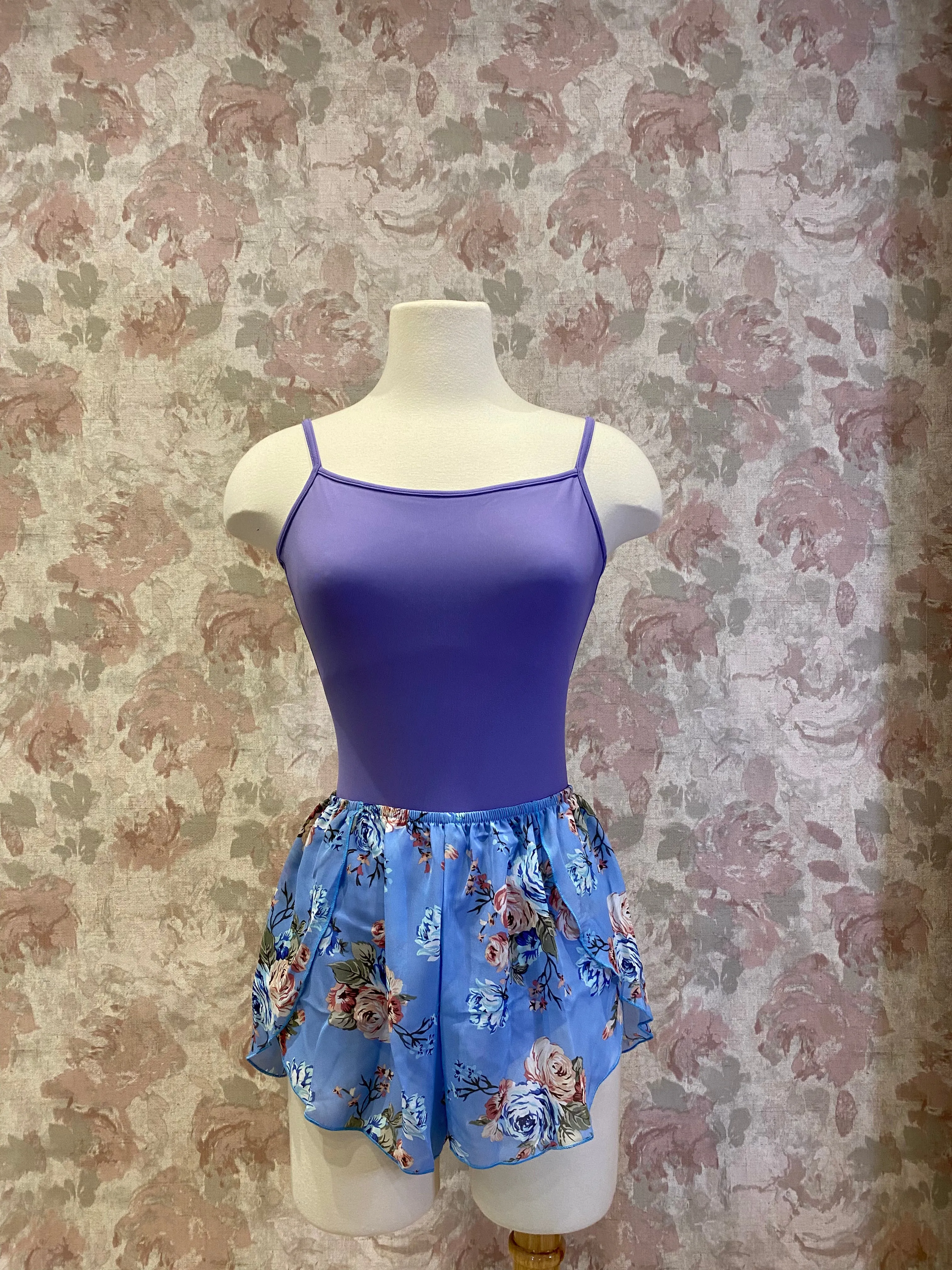 Ladies Light Blue Floral Print Shorts