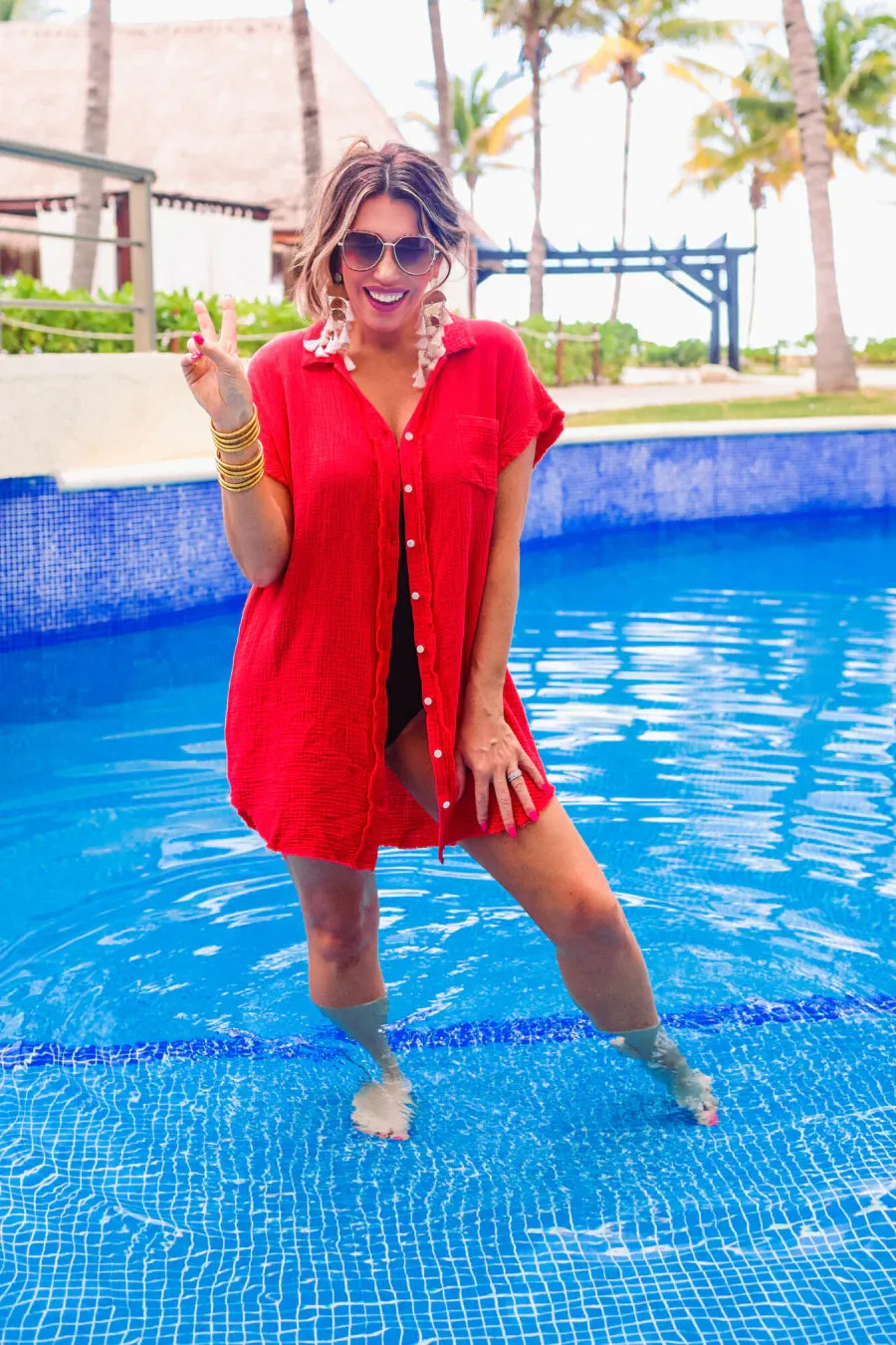 Light a Firework Button Down Coverup