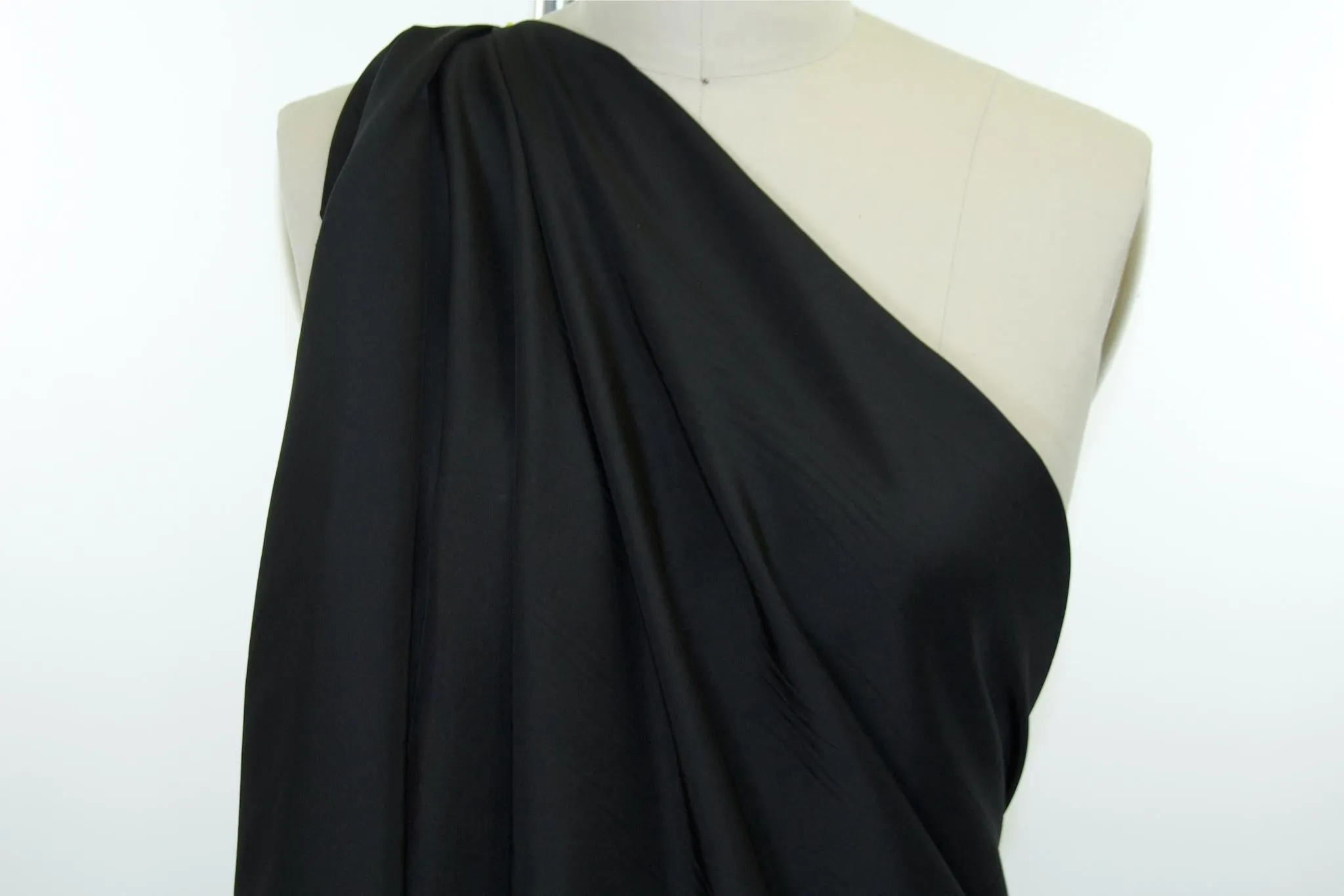 Lightweight Italian Silk Faille - Black