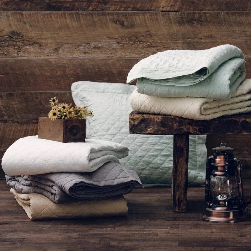 Linen Cotton Diamond Quilt, Full/Queen, 4 Colors