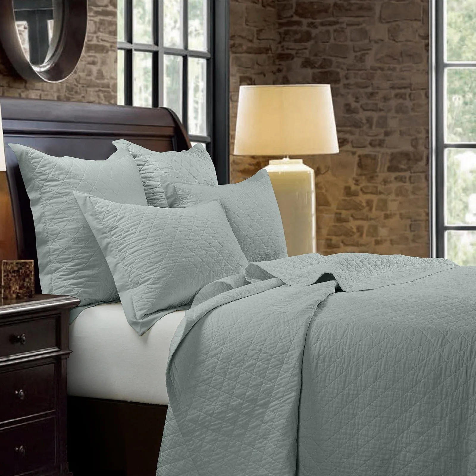 Linen Cotton Diamond Quilt, Full/Queen, 4 Colors
