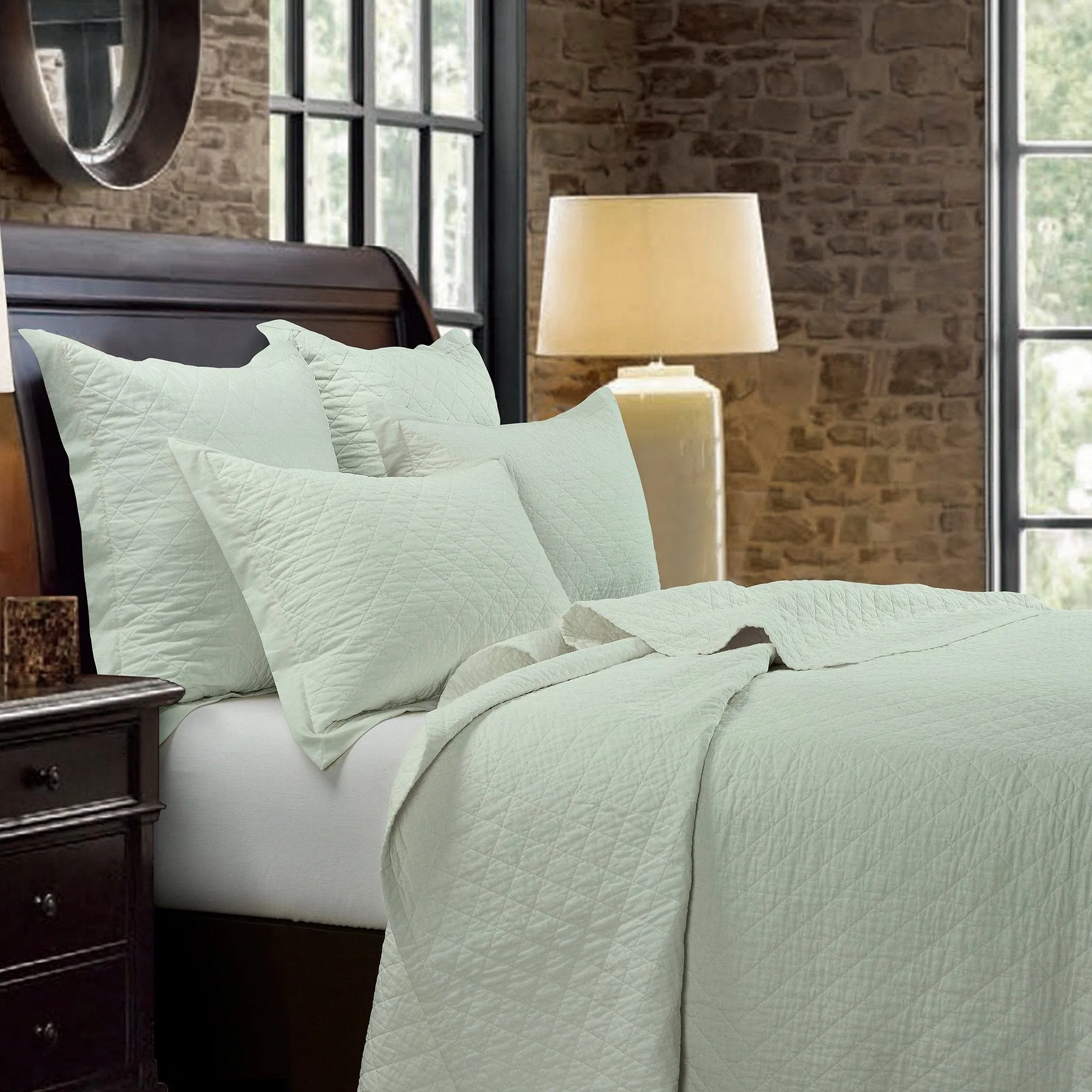 Linen Cotton Diamond Quilt, Full/Queen, 4 Colors