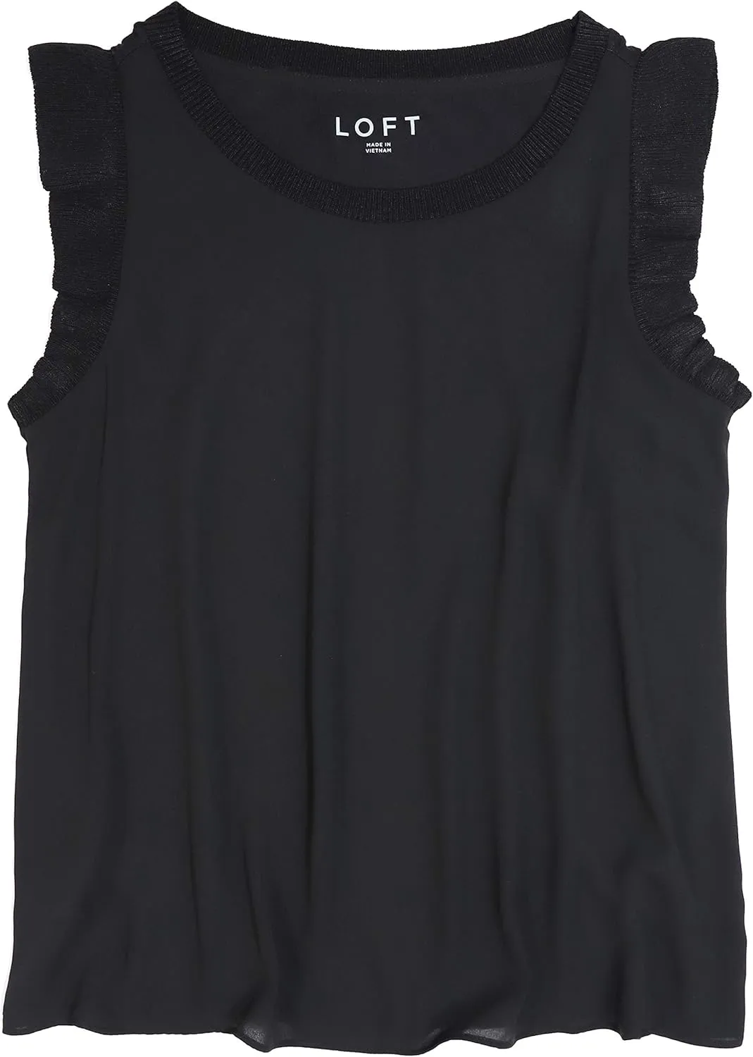 Loft Ann Taylor Women's Mixed Media Ruffle Tank