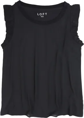 Loft Ann Taylor Women's Mixed Media Ruffle Tank