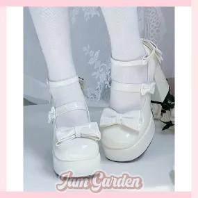 Lolita original bowknot thick heel high heels