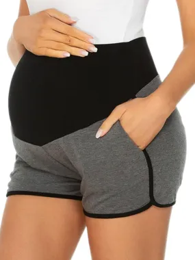 Love2Mi Maternity Shorts Lounge Sports Yoga Over Belly Workout Stretchy Pregnancy Shorts with Pockets
