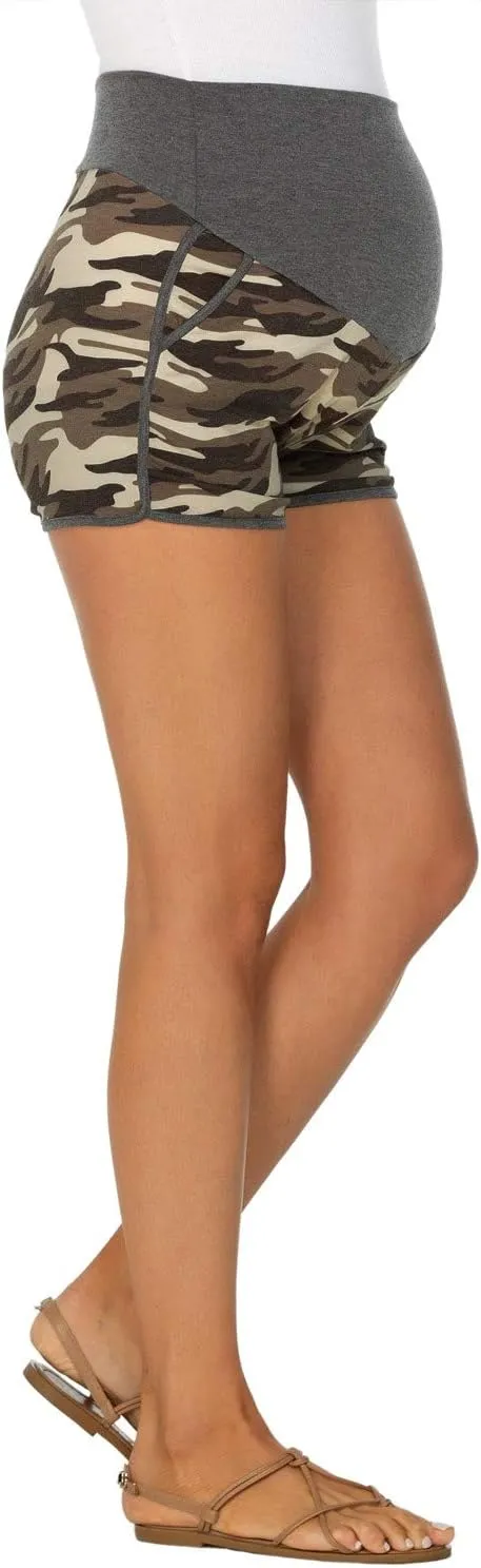Love2Mi Maternity Shorts Lounge Sports Yoga Over Belly Workout Stretchy Pregnancy Shorts with Pockets