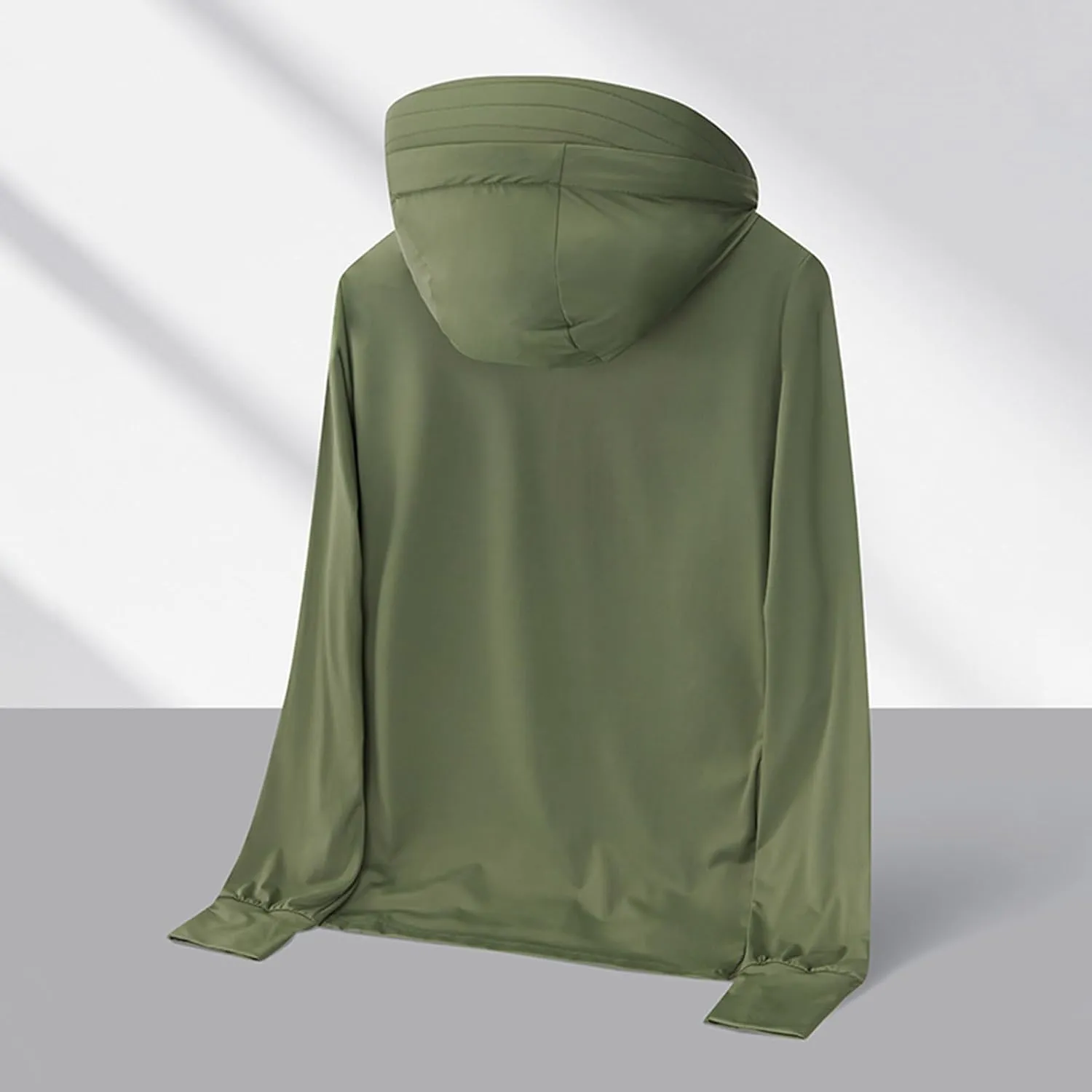 Men Women Upf 50  Sun Protection Hoodie Jacket Full Zip Up Lightweight Coat Long Sleeve Shirts Outdoor Hiking Fishing