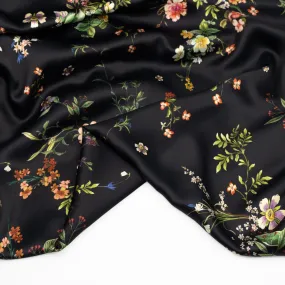 Nocturnal Blossom Poly Satin - Black/Multi