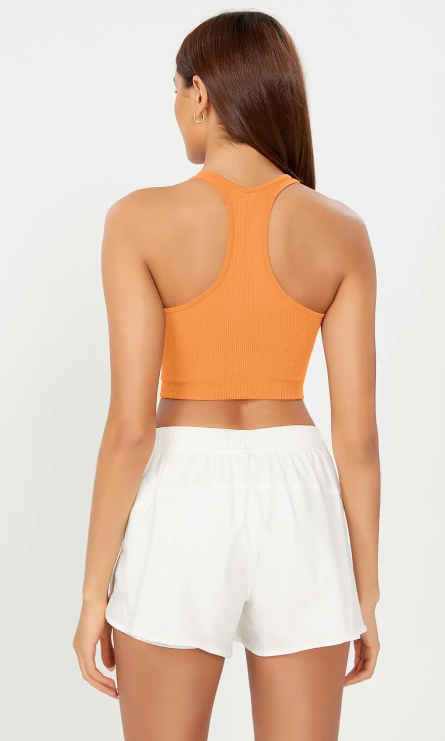ODODOS 3-Pack Seamless Racerback Crop Tank for Women Ribbed Knit Soft Crop Tops