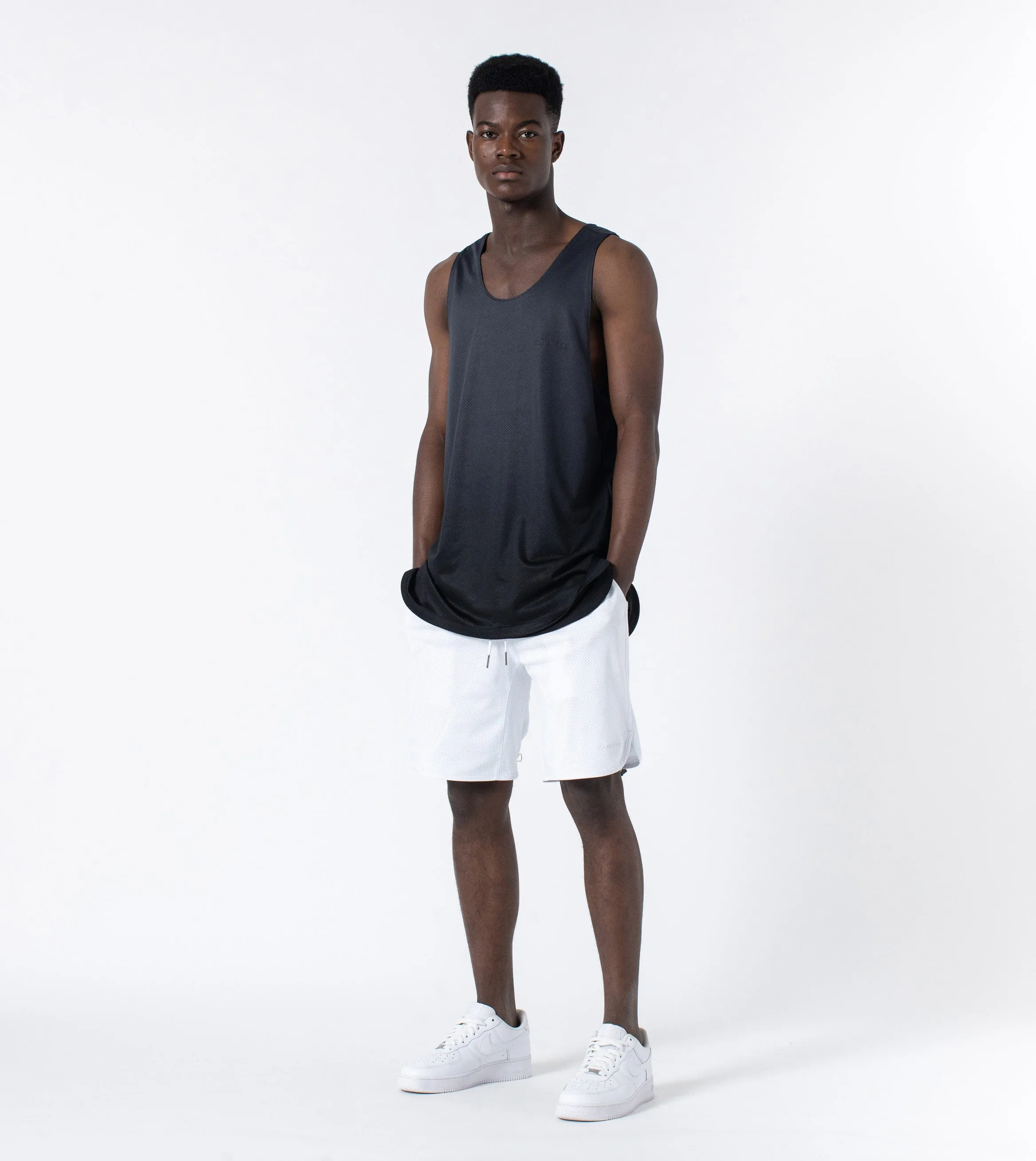 Ombre Mesh Rugger Tank Black/Grey