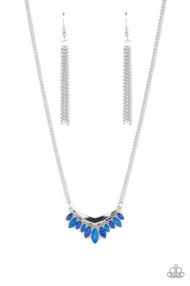 Paparazzi Necklace ~ Flash of Fringe - Blue
