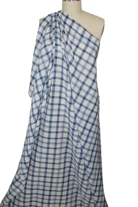 Plaid Cotton Lawn - Blue/Butter/White