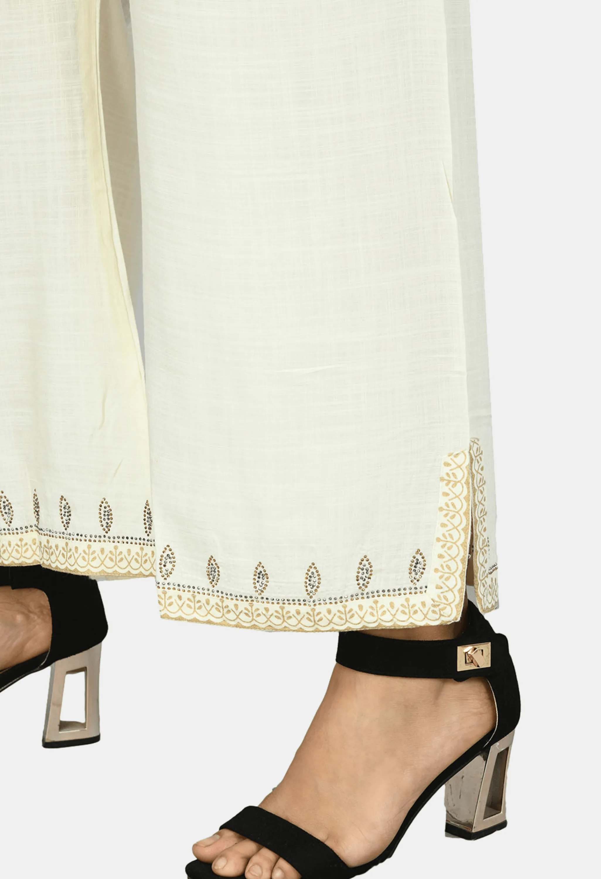 Plus Size Lavish White Kurta Palazzo Set