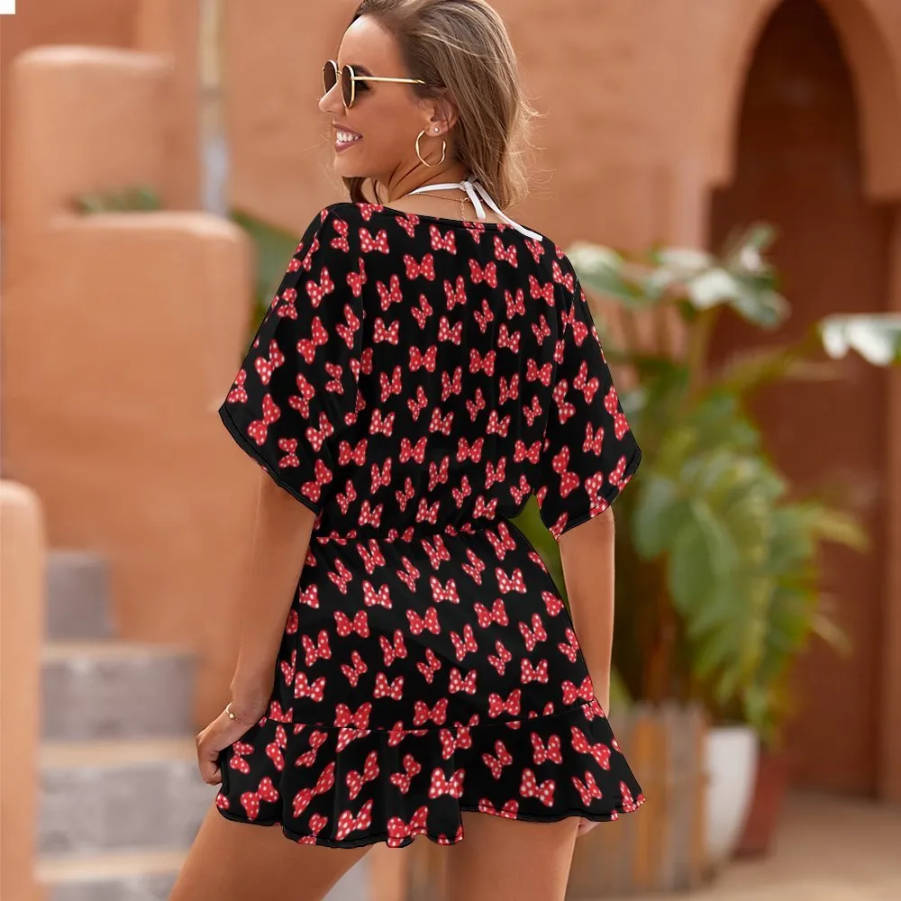 Polka Dot Bows Women's Swimsuit Coverup