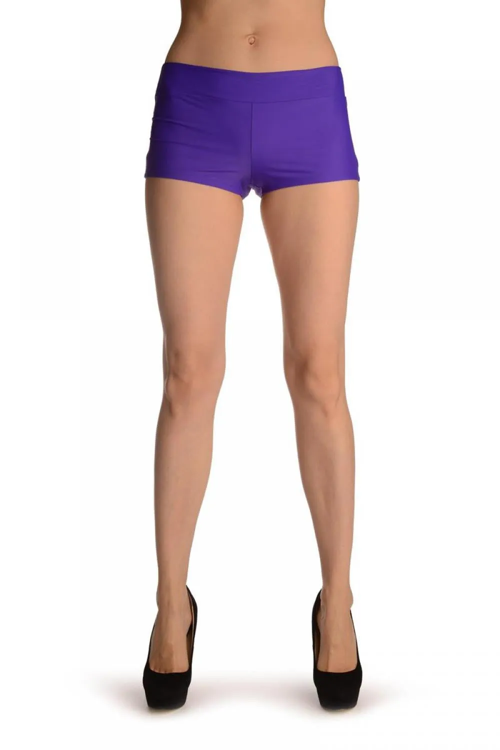 Purple Women's Stretchy Yoga Panty Shorts