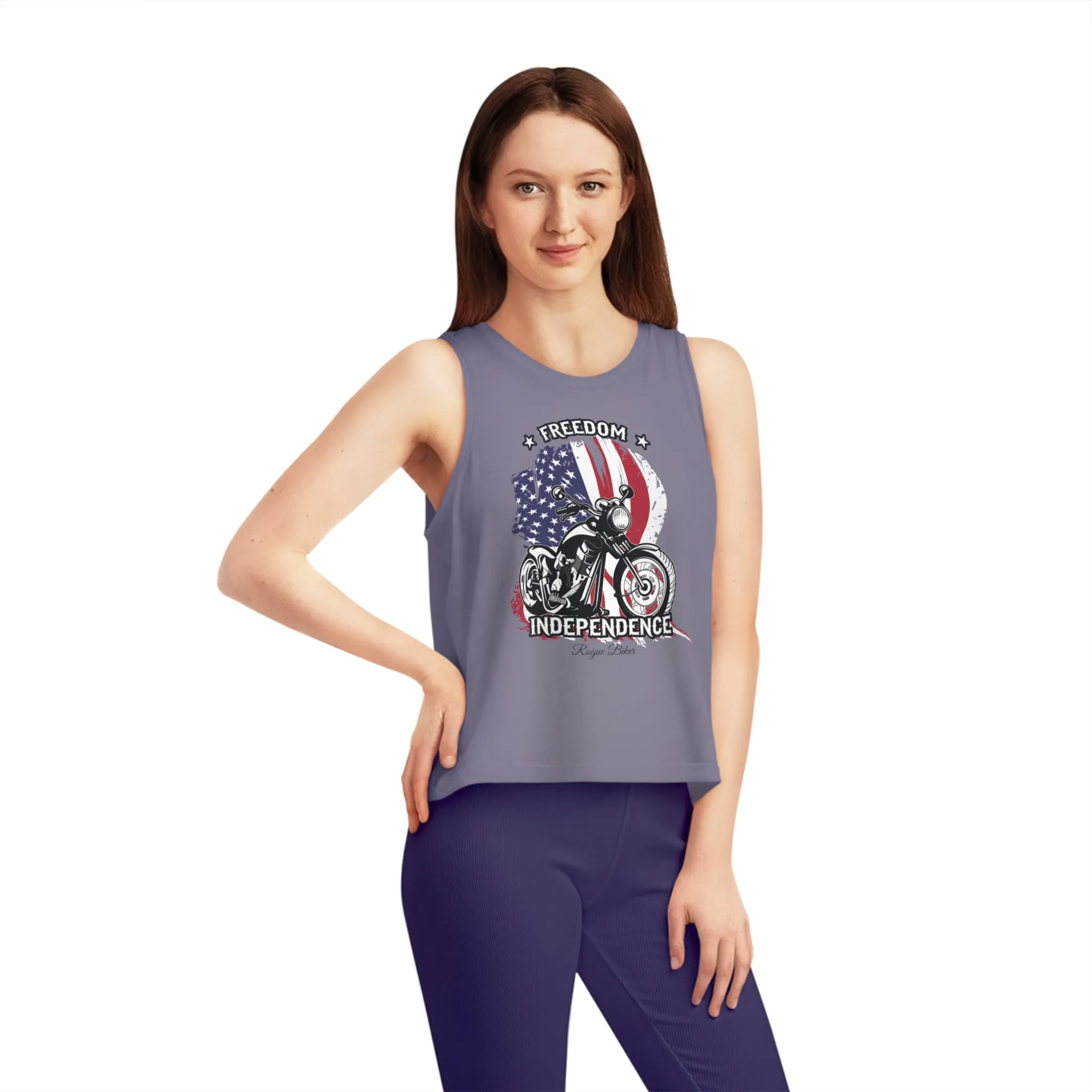 Rogue Biker [Freedom & Independence] | Women's Dancer Cropped Tank Top