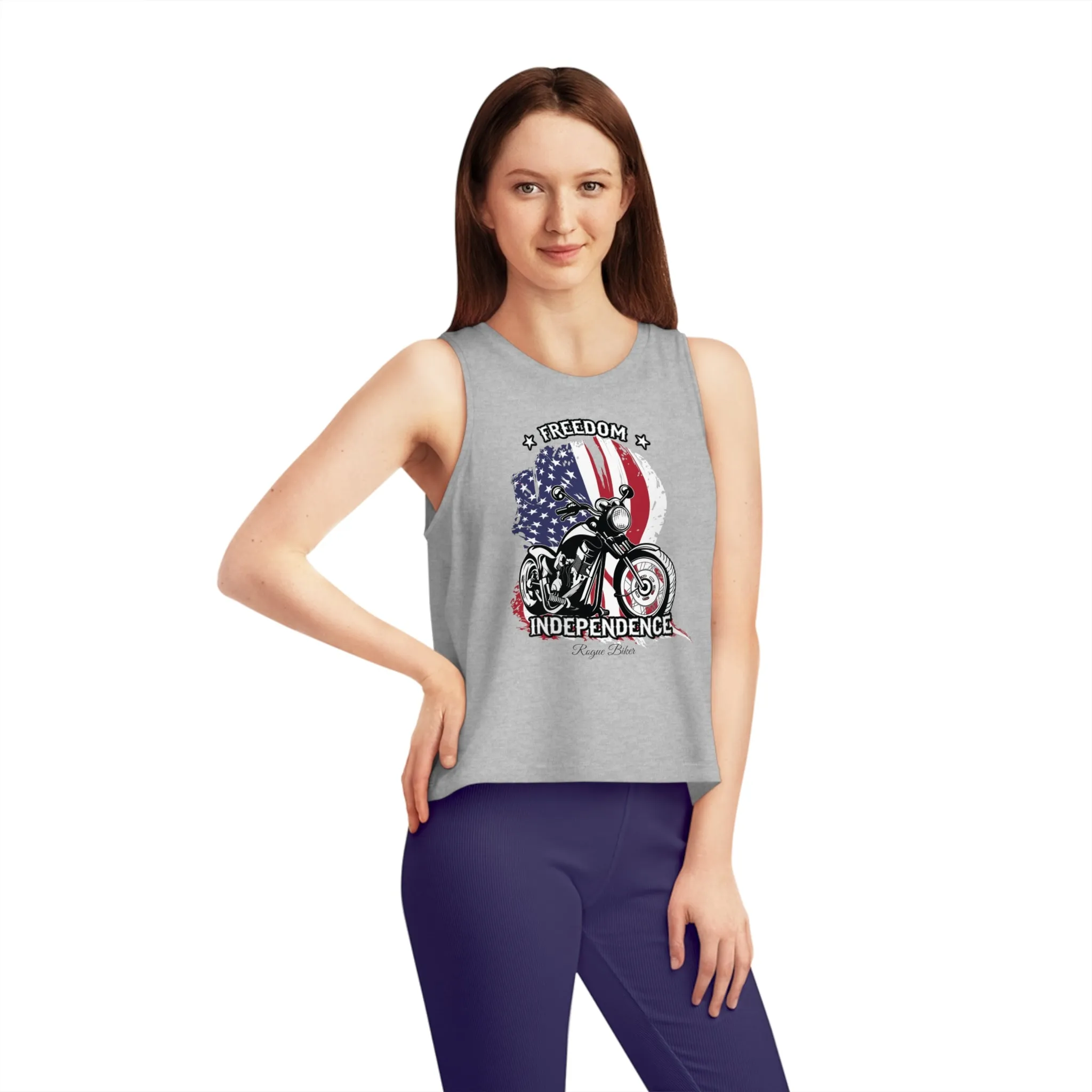 Rogue Biker [Freedom & Independence] | Women's Dancer Cropped Tank Top