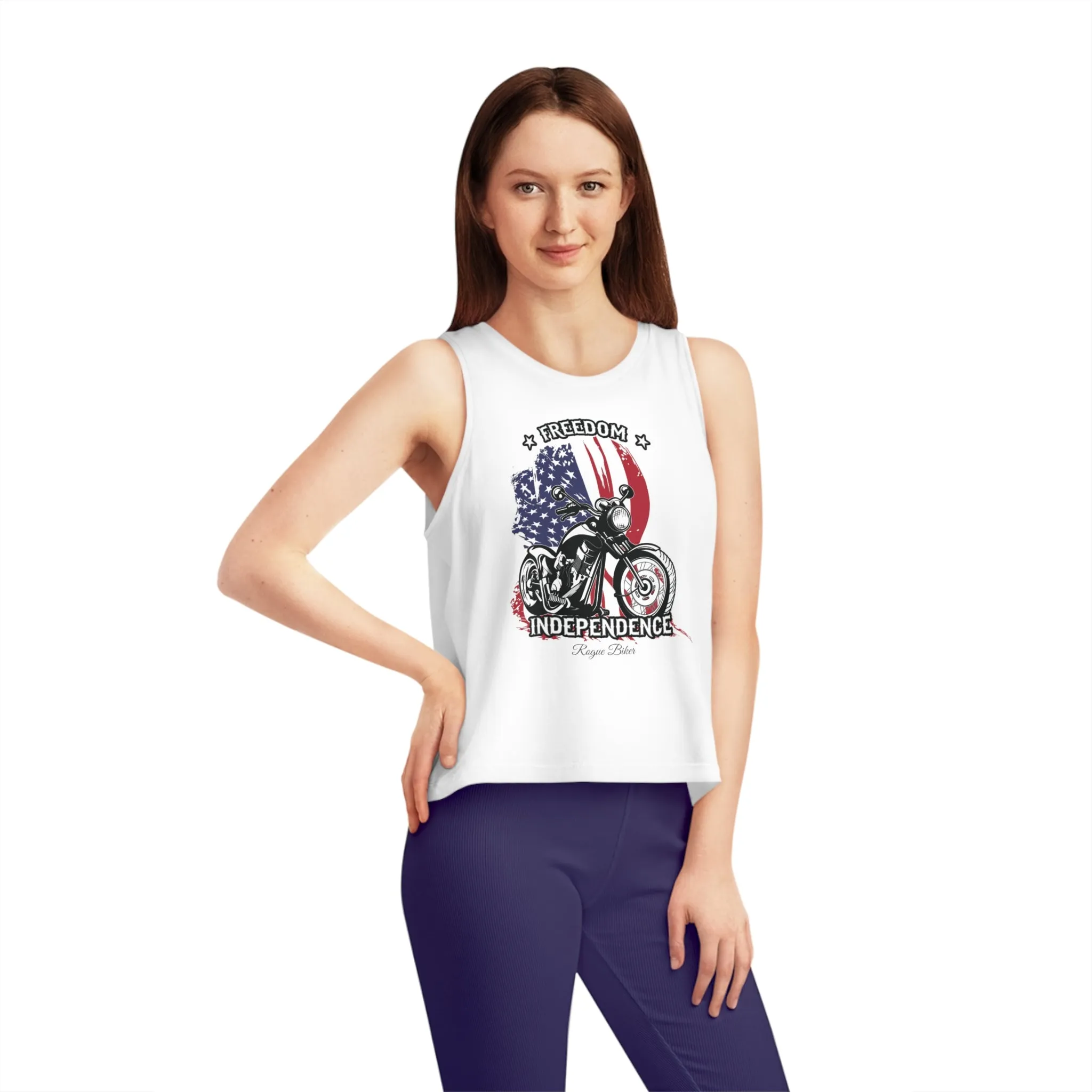 Rogue Biker [Freedom & Independence] | Women's Dancer Cropped Tank Top