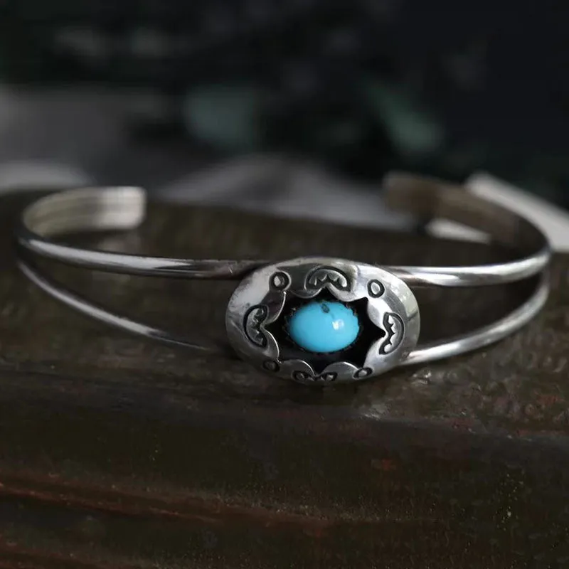 Southwestern Charm: Turquoise Open Bracelet