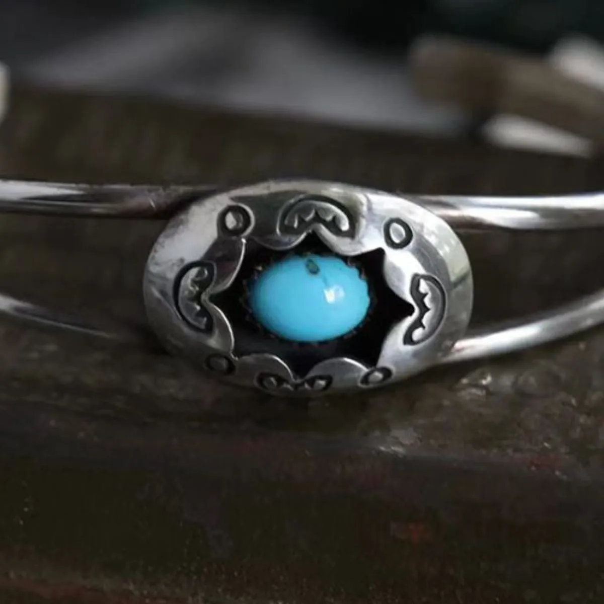 Southwestern Charm: Turquoise Open Bracelet