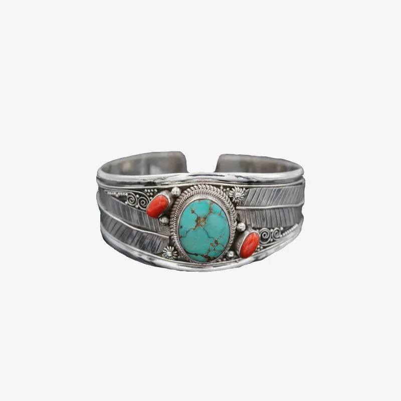 Southwestern Charm: Turquoise Open Bracelet