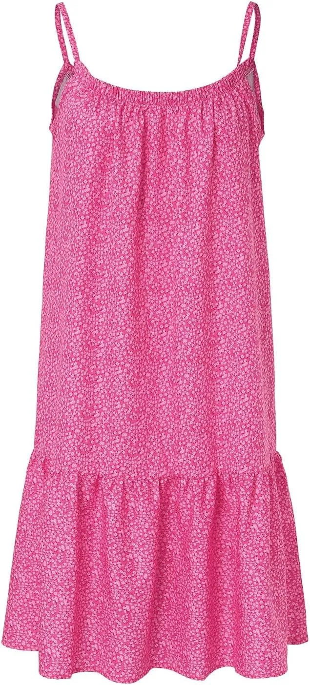 Sundresses for Women 2024 Floral Print Spaghetti Strap Casual Midi Dress Loose Flowy Boho Beach Dress Summer Dresses