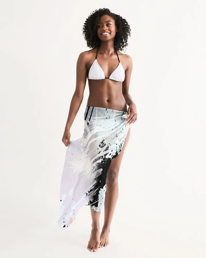 Swimsuit Coverup Sheer Swimwear Abstract Print Pastels