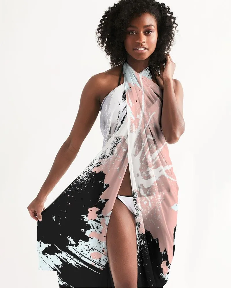 Swimsuit Coverup Sheer Swimwear Abstract Print Pastels