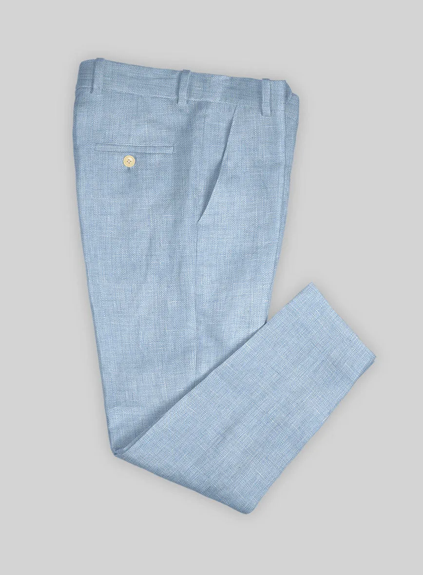 Tropical Blue Linen Suit